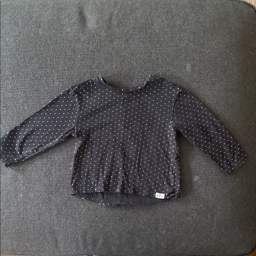 GAP Black Textured Long Sleeve Tee